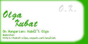 olga kubat business card